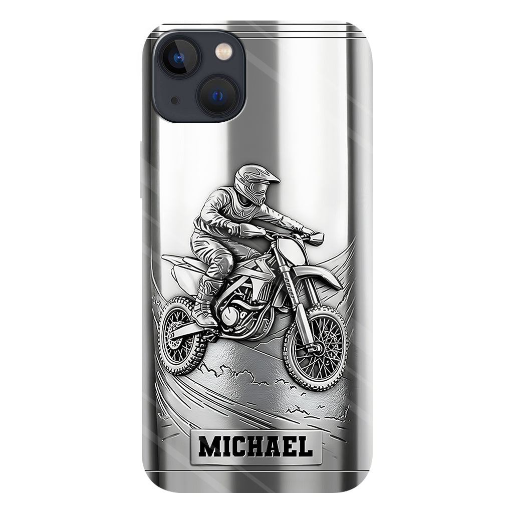 Metalic Dirt Bike/ Motocross - Personalized Dirt Bike Full Print Phone Case