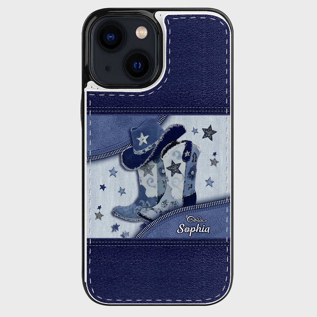 Cowgirl-Stiefel – Personalisierte faltbare Handyhülle im Cowgirl-Stil