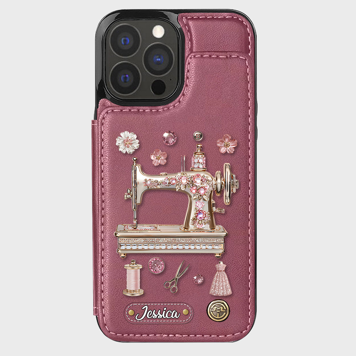 Beautiful Sewing Machine - Personalized Sewing Wallet Phone Case