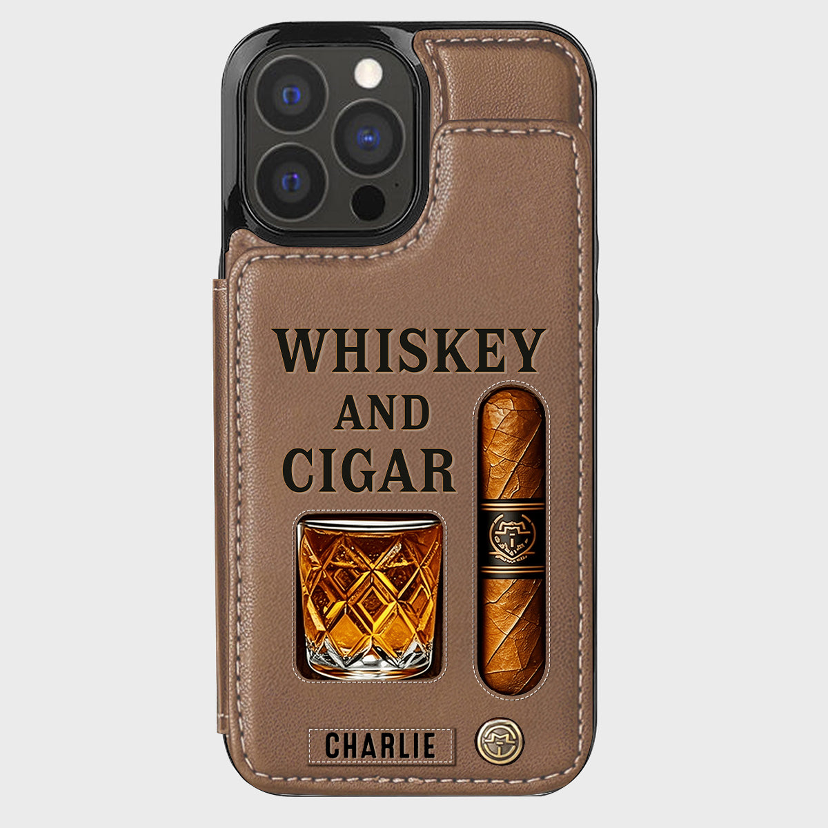 Whiskey & Cigar - Personalized Whisky Wallet Phone Case