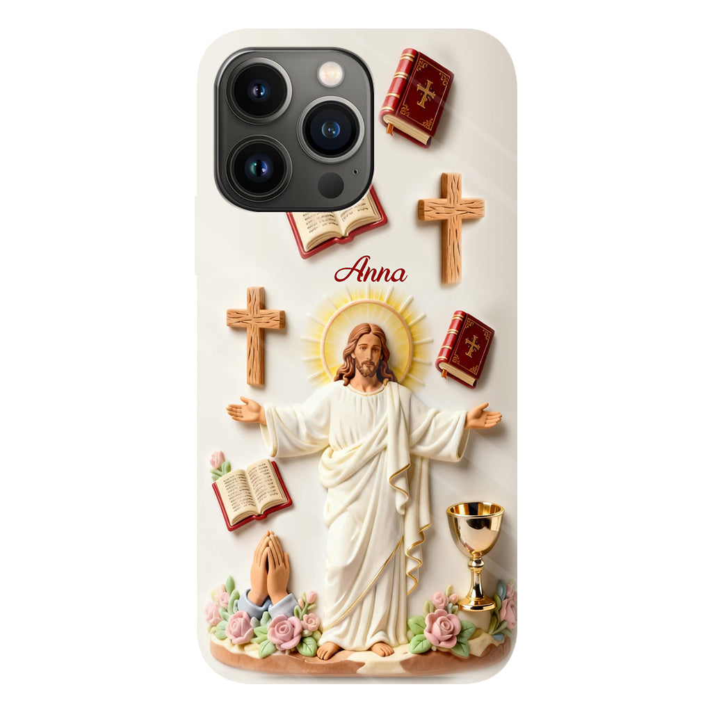 La foi plutôt que la peur - Coque de téléphone personnalisée avec impression chrétienne intégrale