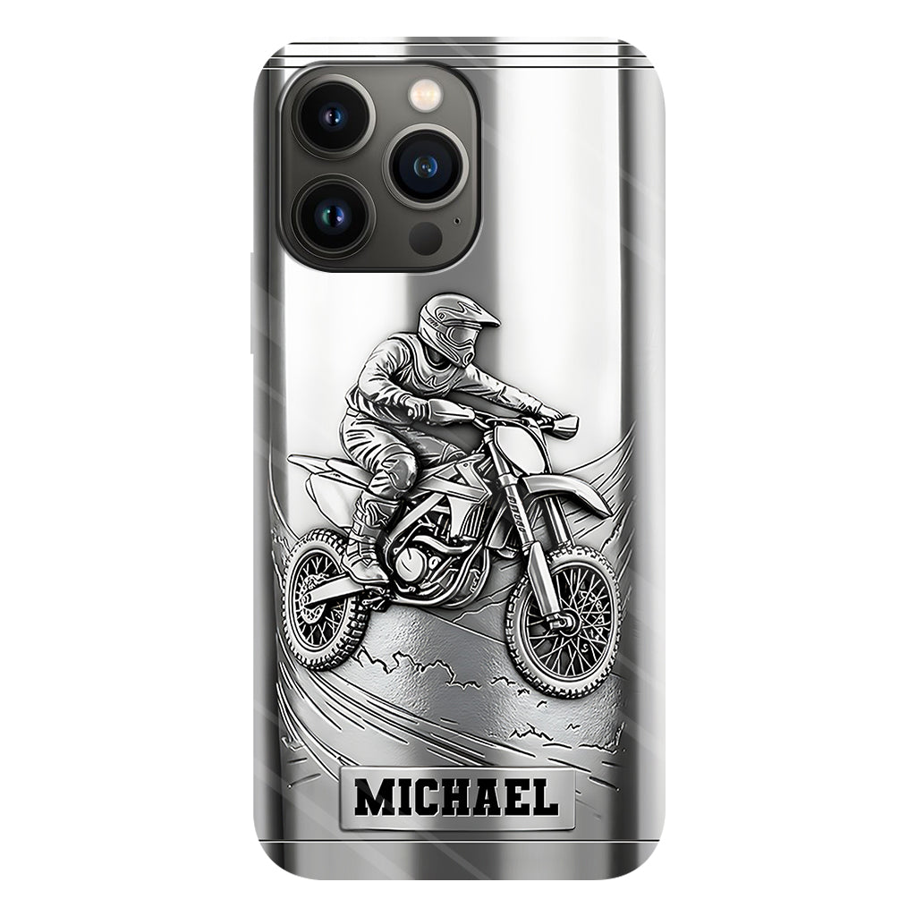 Metalic Dirt Bike/ Motocross - Personalized Dirt Bike Full Print Phone Case