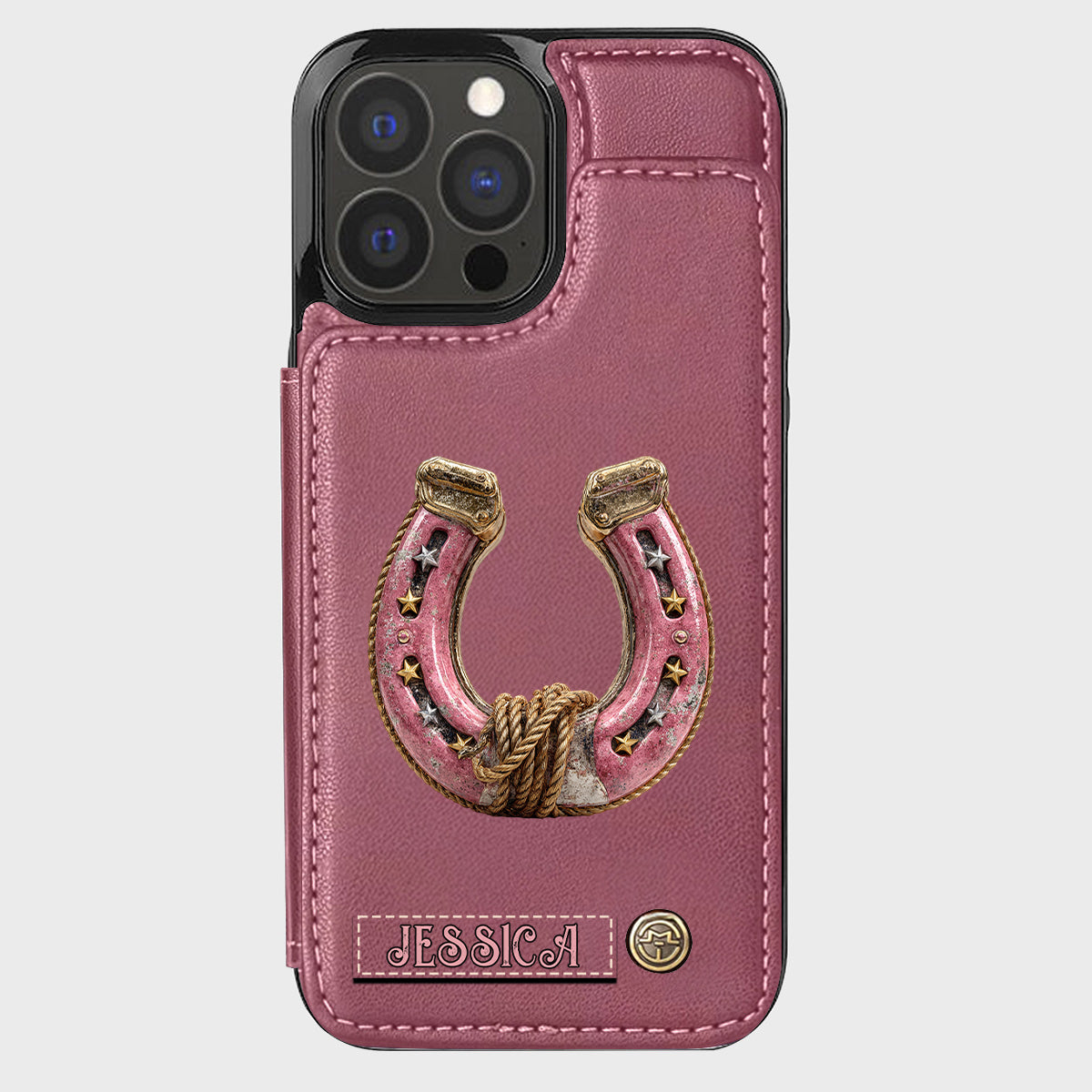 Horseshoe - Personalized Horse Wallet Phone Case