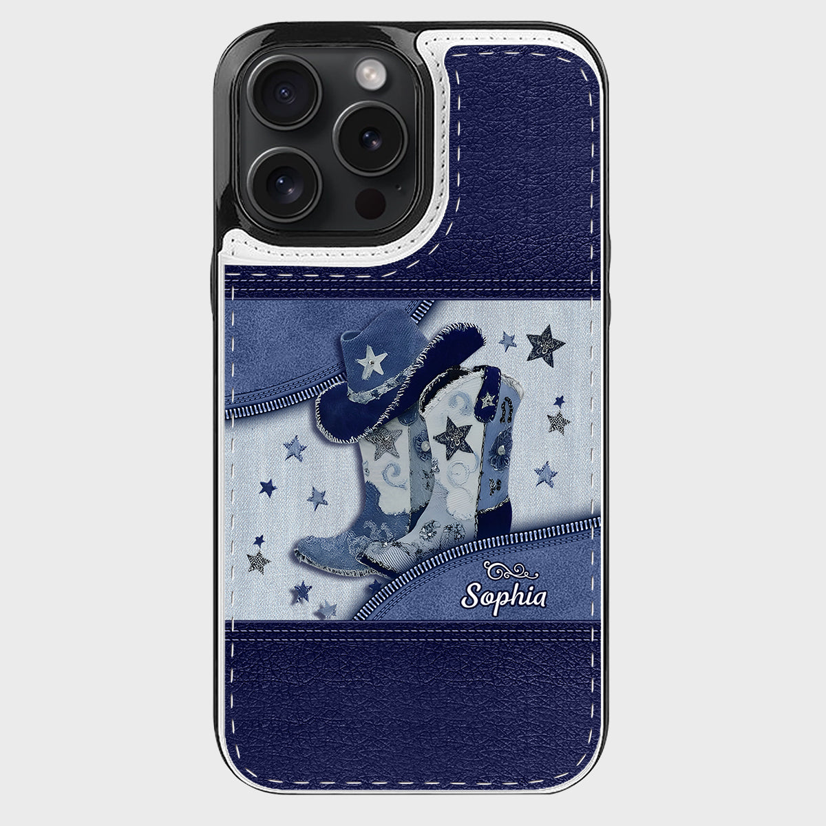 Cowgirl-Stiefel – Personalisierte faltbare Handyhülle im Cowgirl-Stil