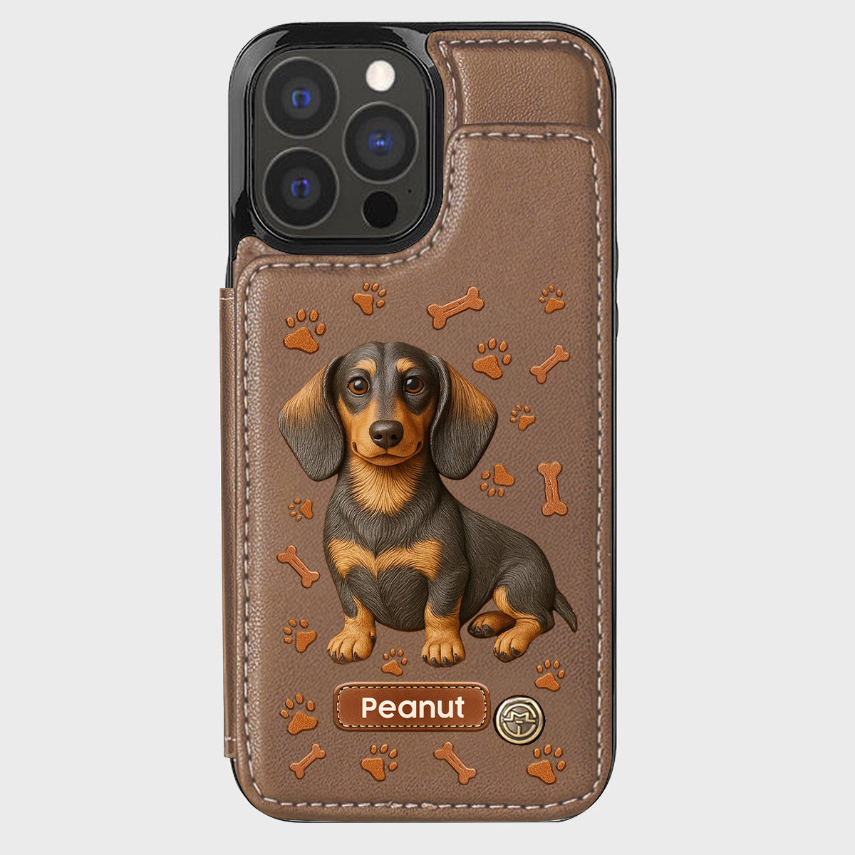 Love My Dog - Personalized Dachshund Wallet Phone Case