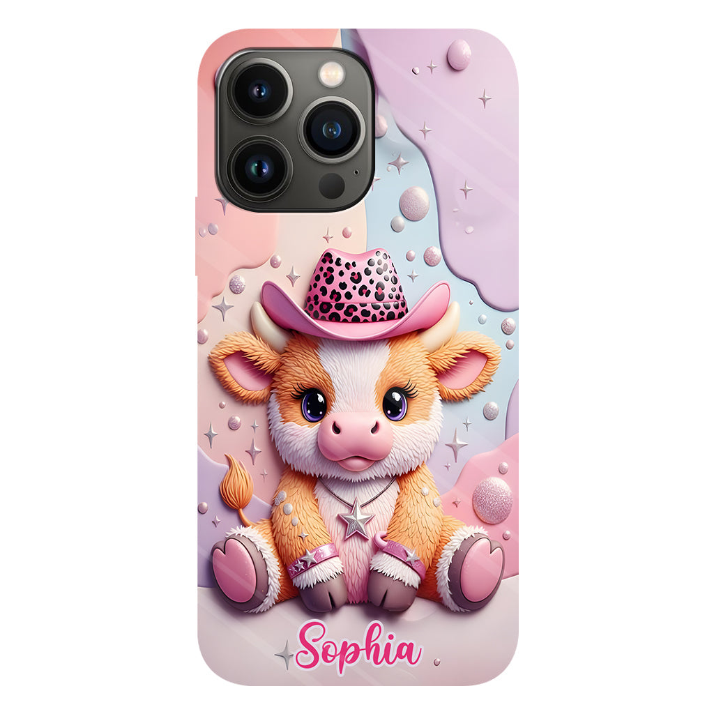 Adorable vache des Highlands - Coque de téléphone personnalisée avec imprimé intégral vache des Highlands