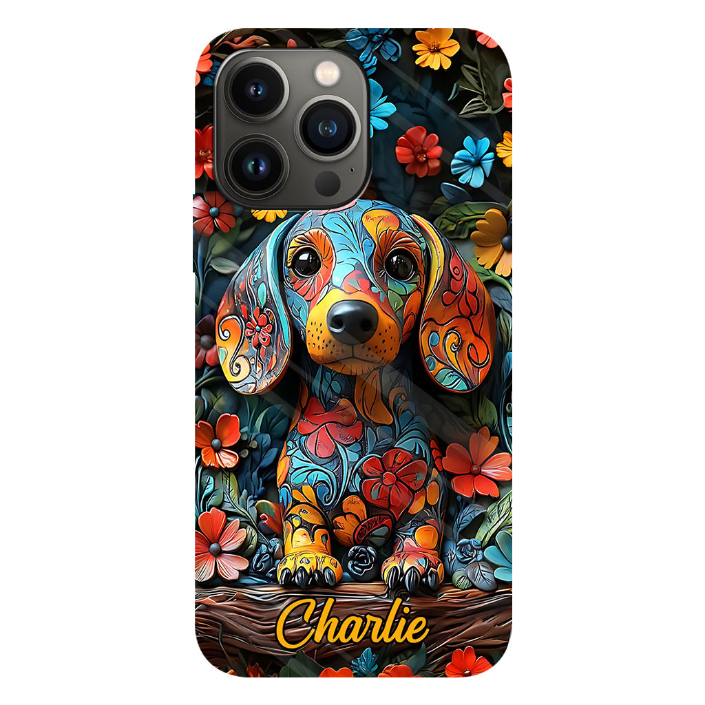 Love Dachshund - Personalized Dog Full Print Phone Case