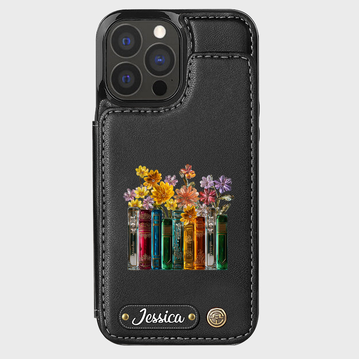 Books And Flowers - Personalized Book Wallet Phone Case