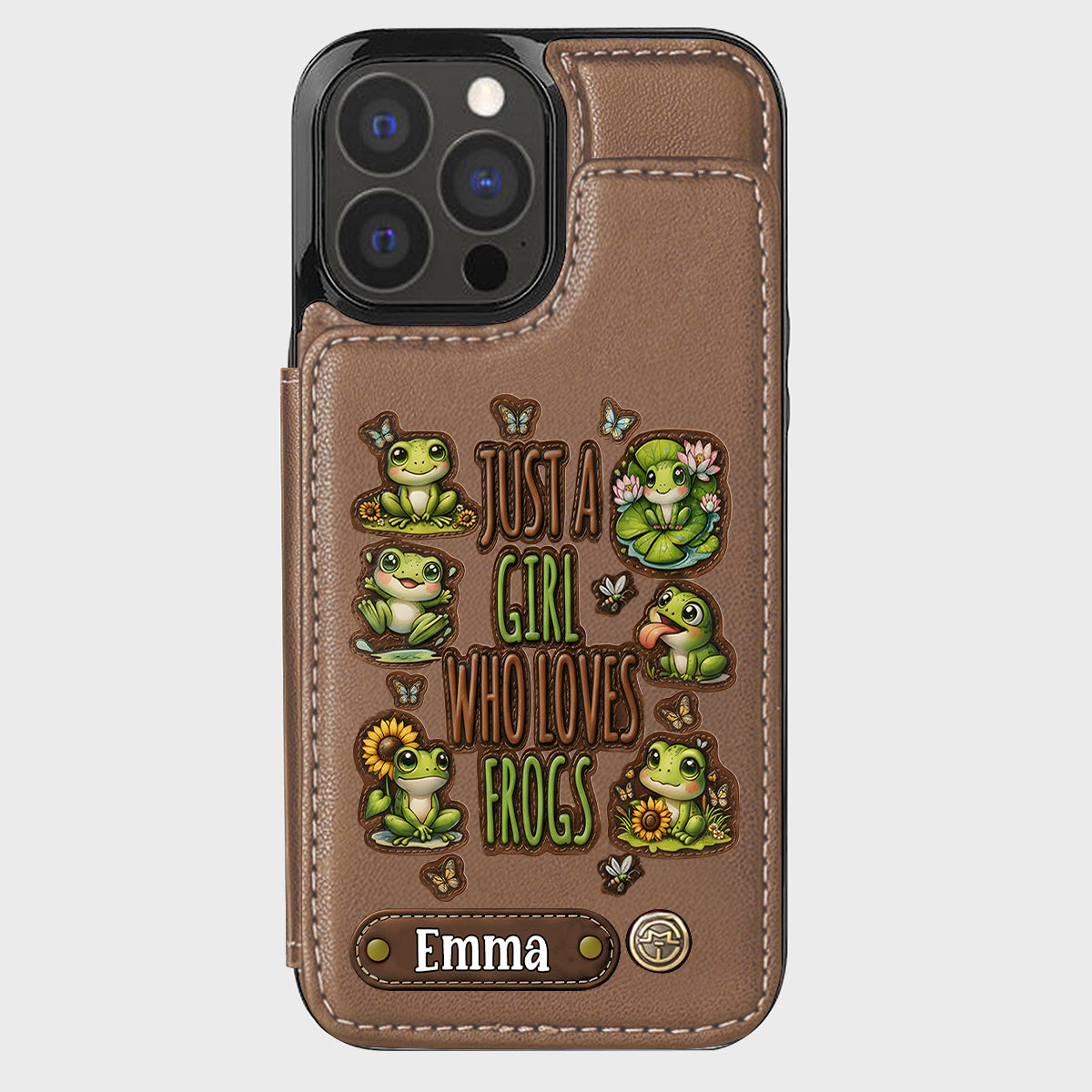 Just A Girl Who Loves Frogs - Personalized Frog Wallet Phone Case