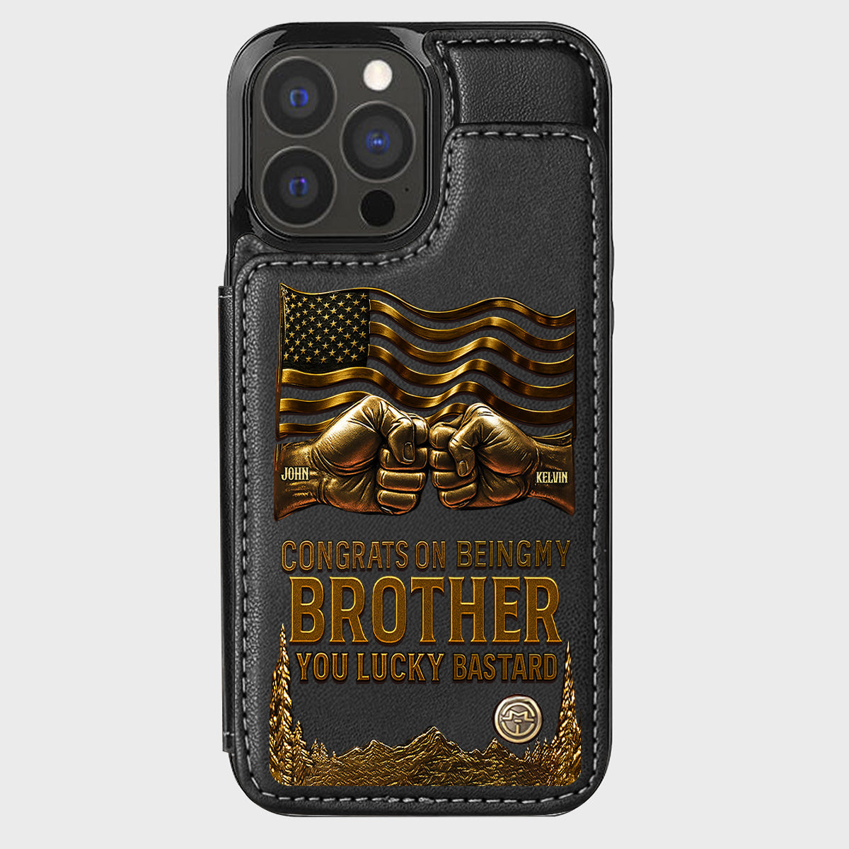 Congrat On Being My Brother - Personalized Sibling Wallet Phone Case
