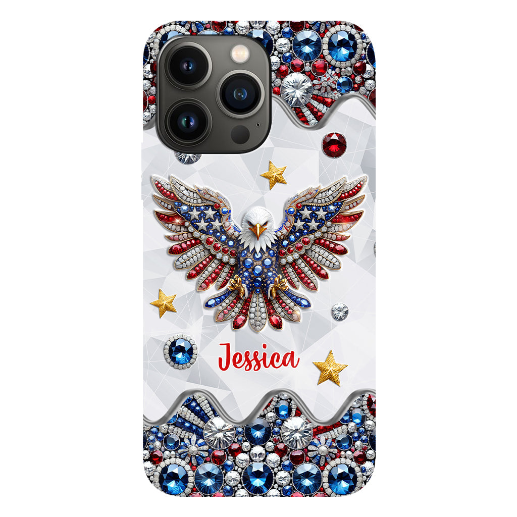 Coque de téléphone personnalisée avec aigle à tête blanche et motif patriotique