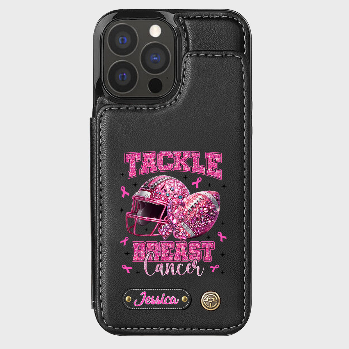 Pink Out - Personalized Football Wallet Phone Case