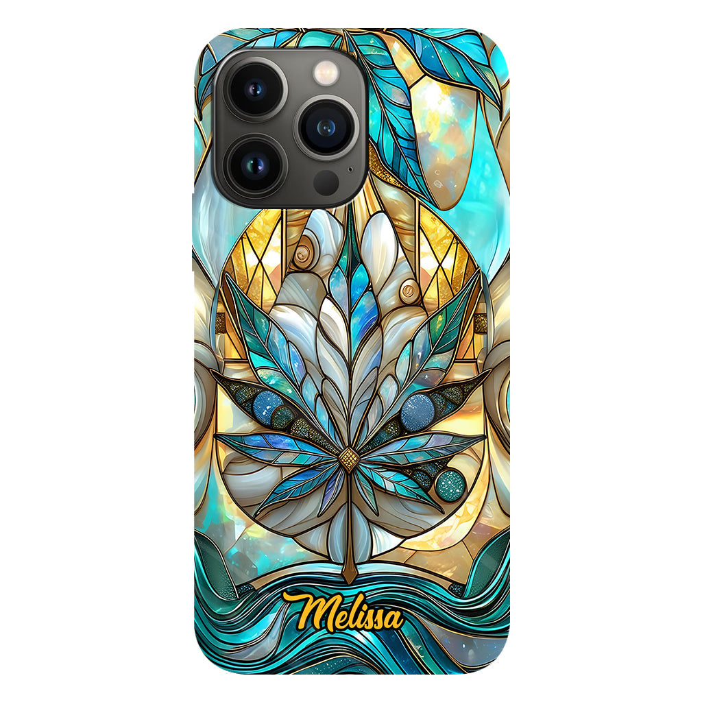 Superbe coque de téléphone personnalisée avec motif feuille et cannabis