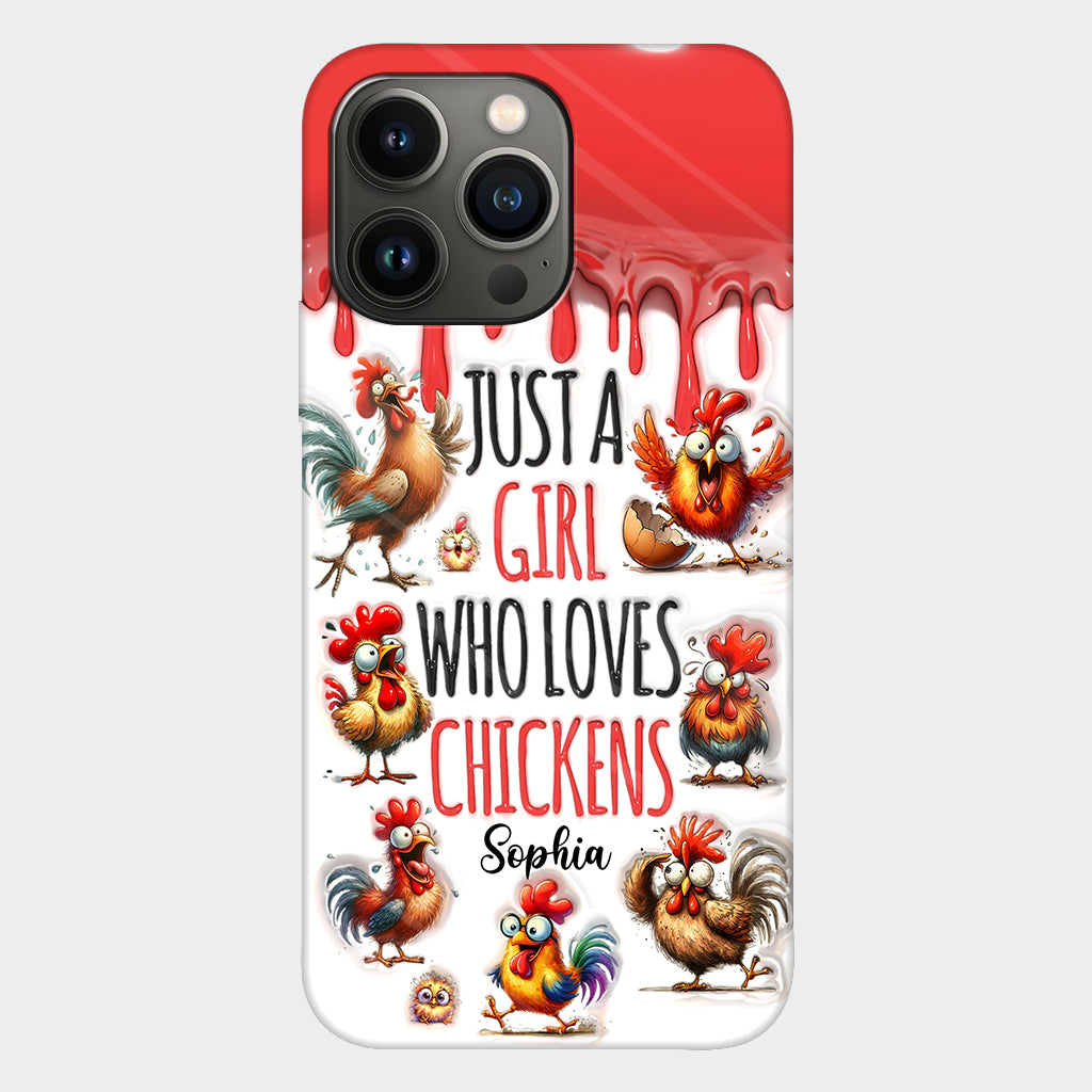 Just A Girl Who Loves Chicken - Personalized Chicken Full Print Phone Case