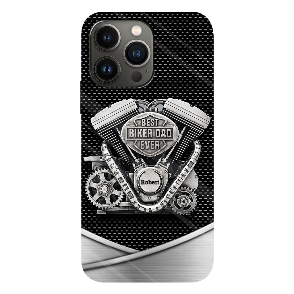 Meilleur papa du monde - Coque de téléphone personnalisée avec motif motard