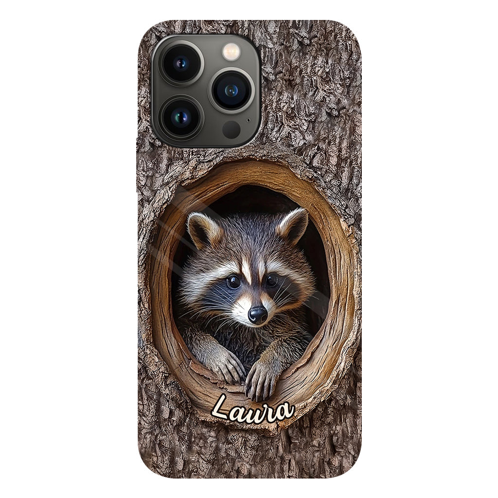 Adorable raton laveur - Coque de téléphone personnalisée avec motif raton laveur intégral
