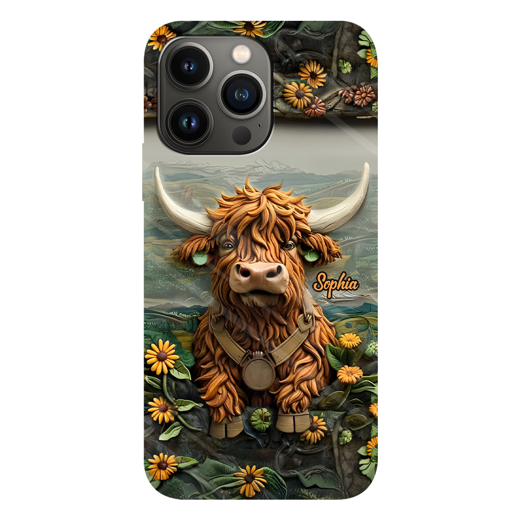 Coque de téléphone personnalisée avec imprimé vache des Highlands - Mignonne vache des Highlands