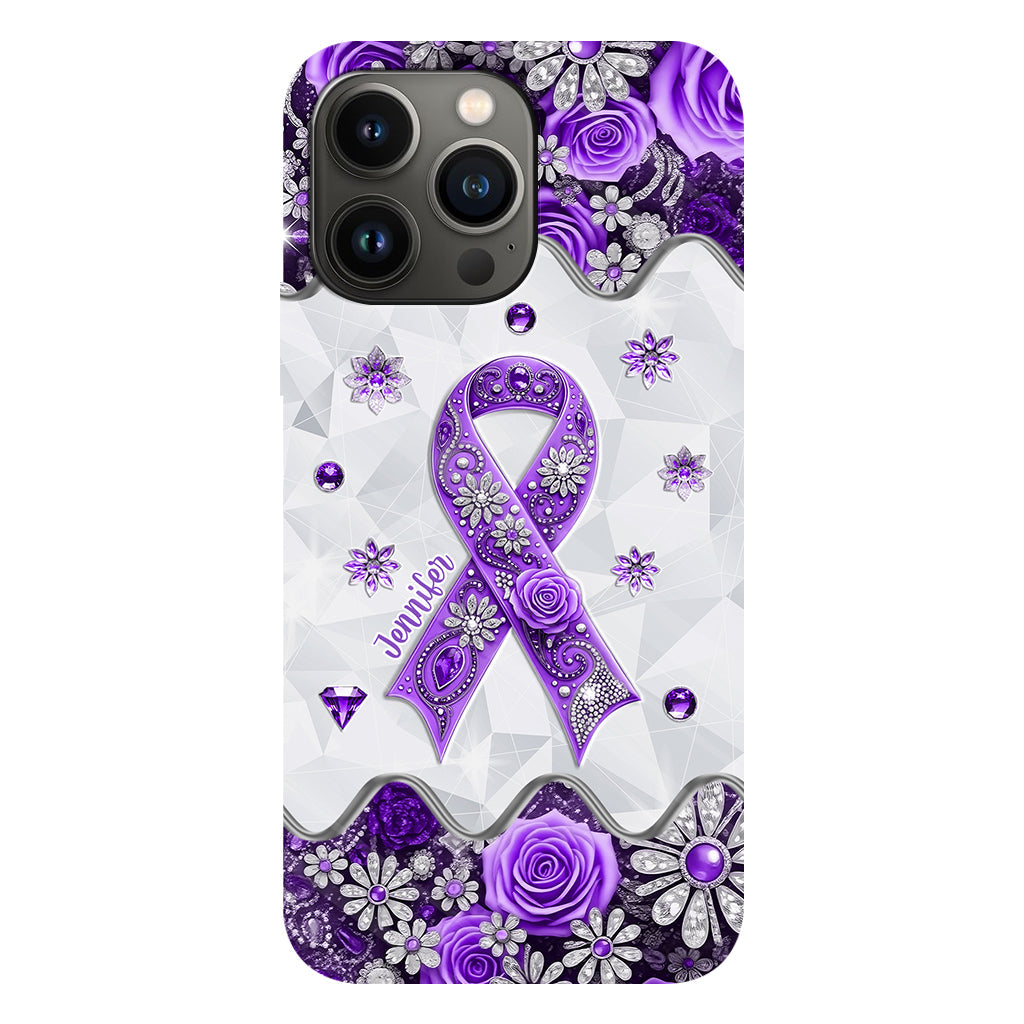 Sensibilisation au cancer - Coque de téléphone personnalisée avec impression intégrale sur la sensibilisation au cancer du pancréas