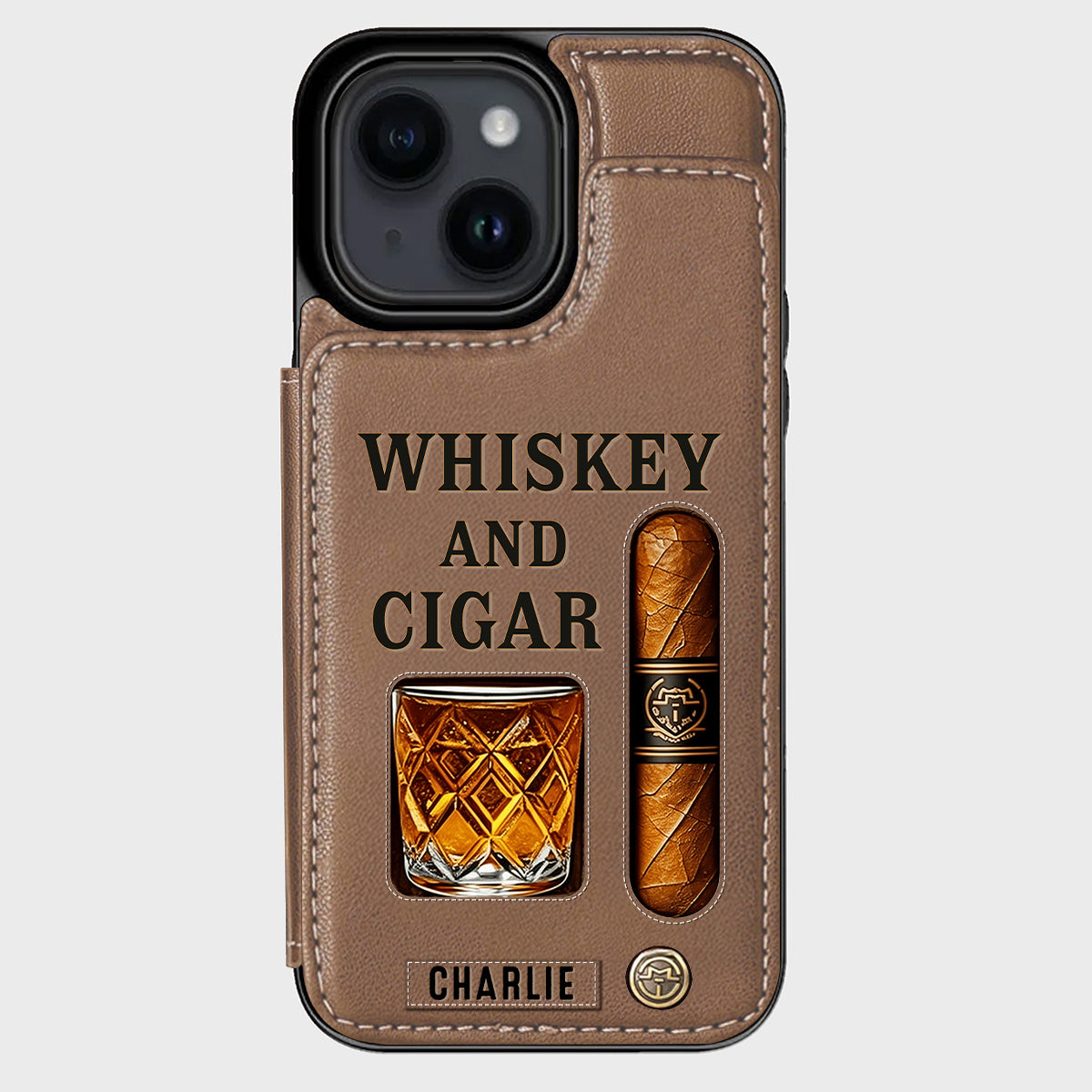 Whiskey & Cigar - Personalized Whisky Wallet Phone Case