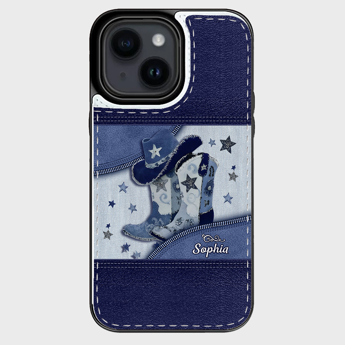 Cowgirl-Stiefel – Personalisierte faltbare Handyhülle im Cowgirl-Stil