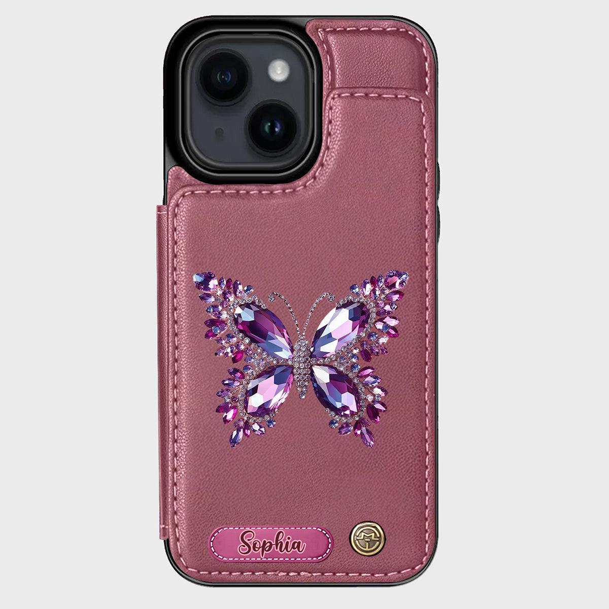 Beautiful Butterfly - Personalized Butterfly Wallet Phone Case