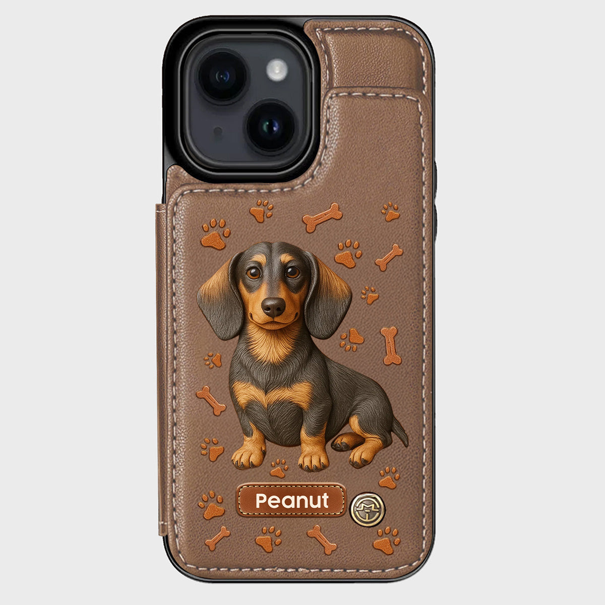 Love My Dog - Personalized Dachshund Wallet Phone Case