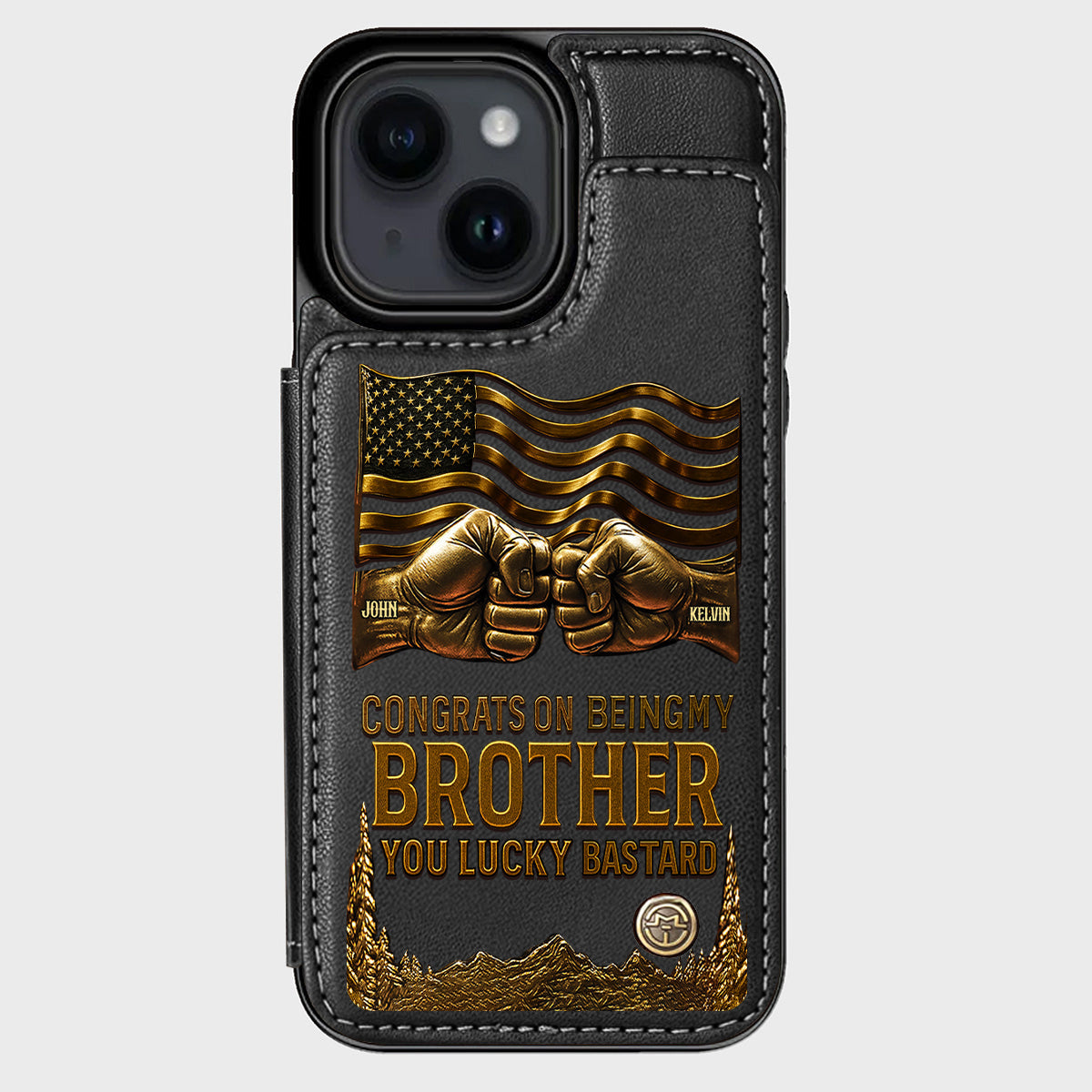 Congrat On Being My Brother - Personalized Sibling Wallet Phone Case