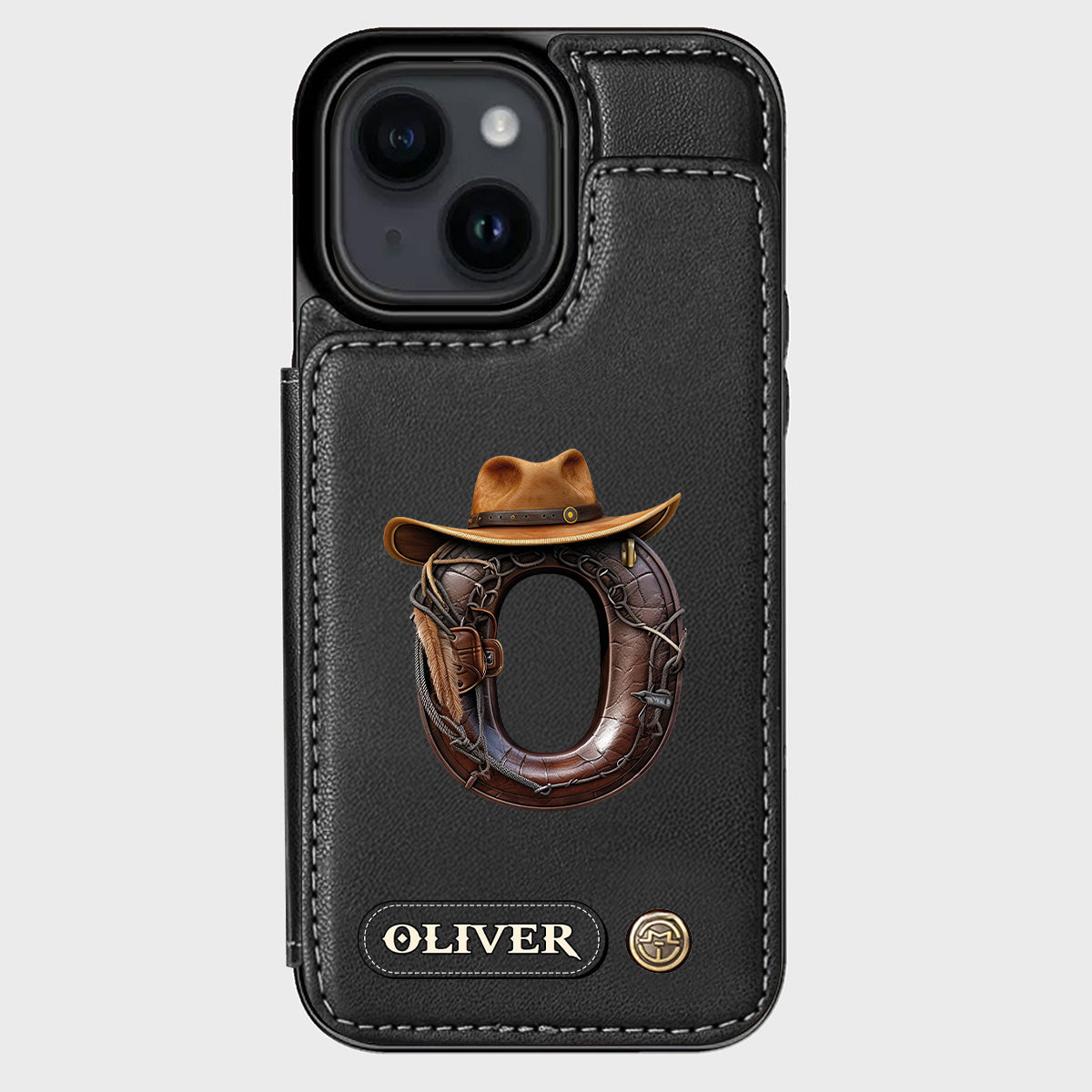 Western Style Name Initial Letter - Personalized Cowboy/Cowgirl Wallet Phone Case