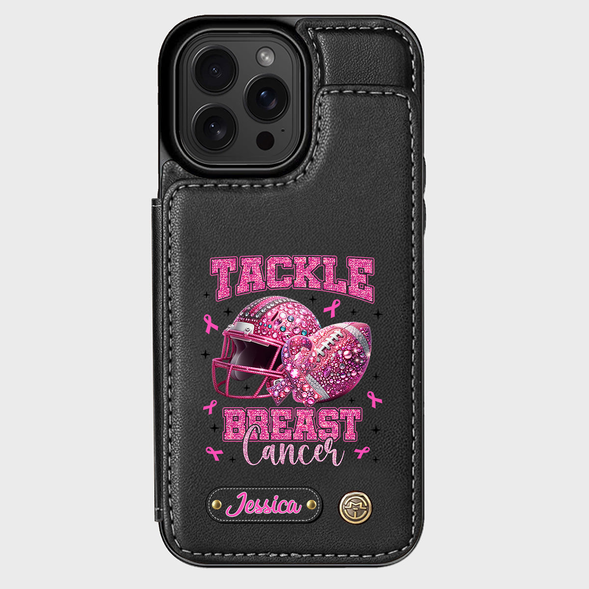 Pink Out - Personalized Football Wallet Phone Case