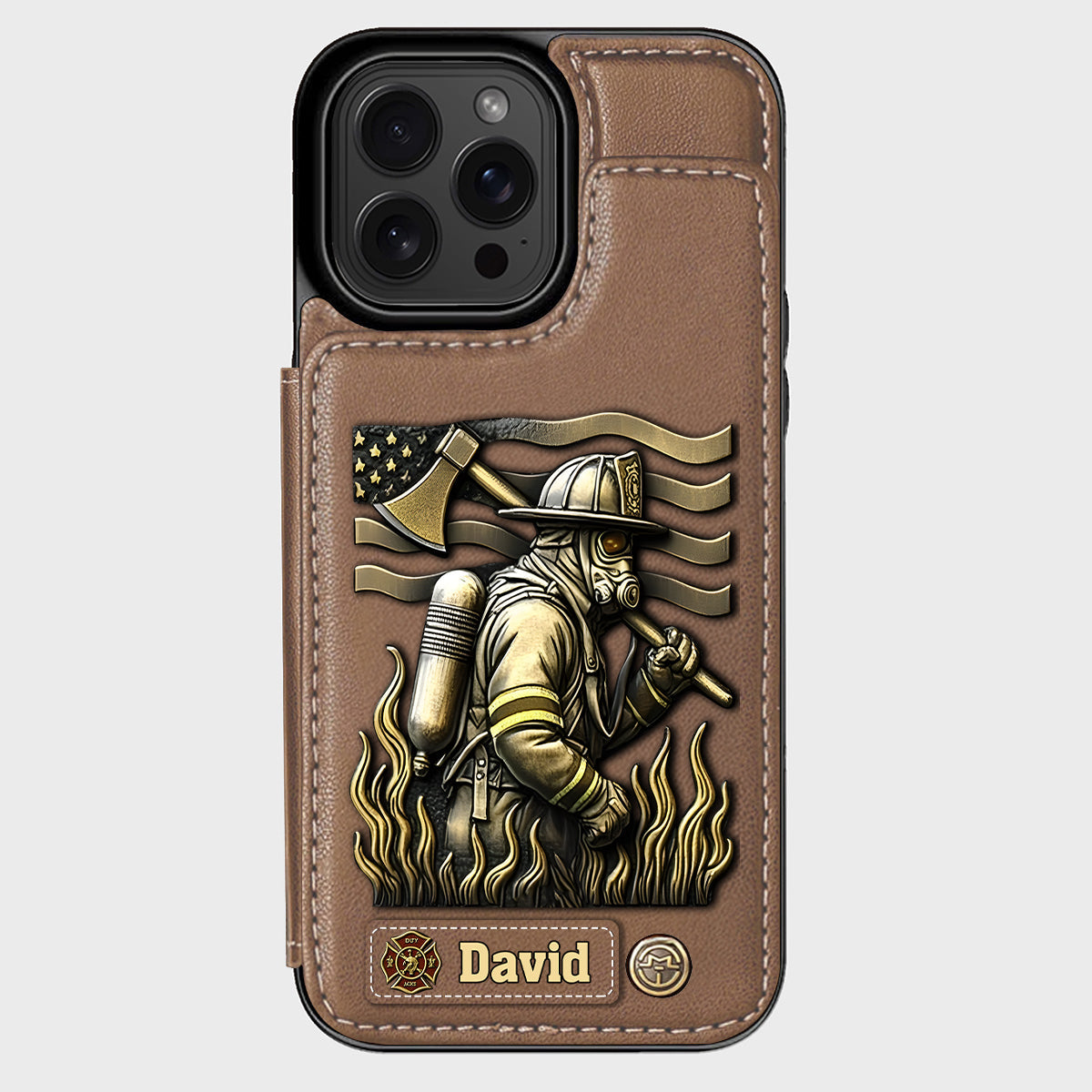 Fier pompier - Étui portefeuille personnalisé pour téléphone portable - Pompier