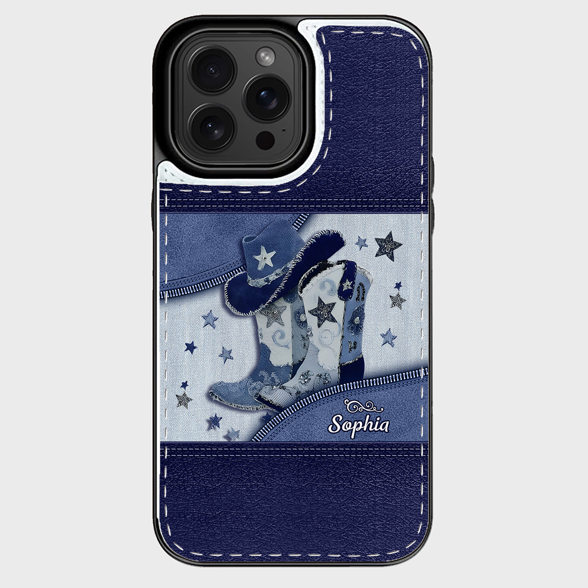 Cowgirl-Stiefel – Personalisierte faltbare Handyhülle im Cowgirl-Stil