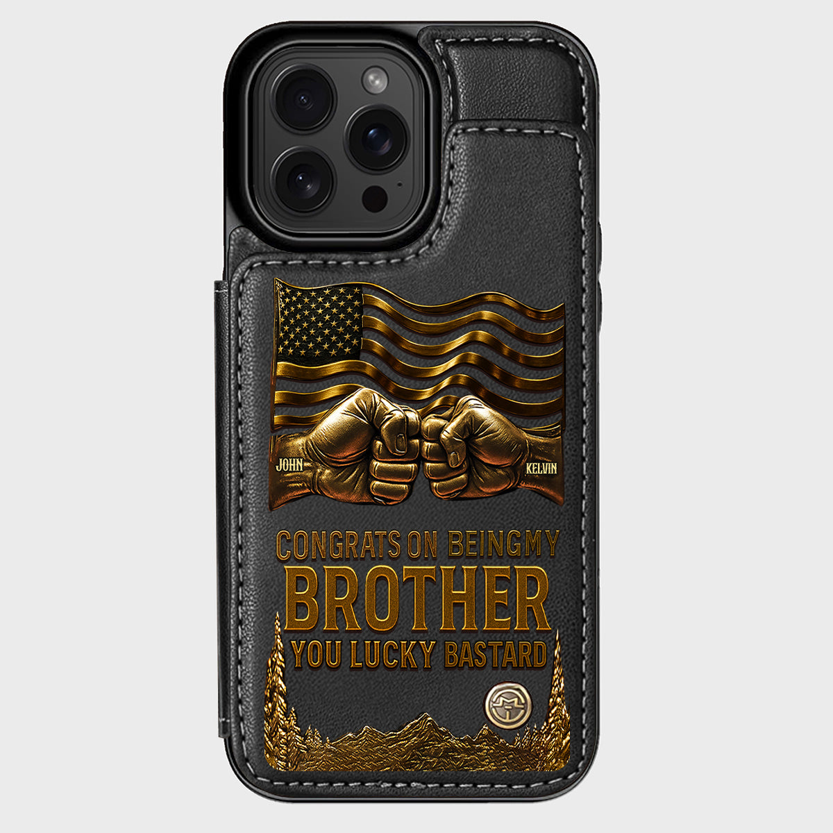 Congrat On Being My Brother - Personalized Sibling Wallet Phone Case