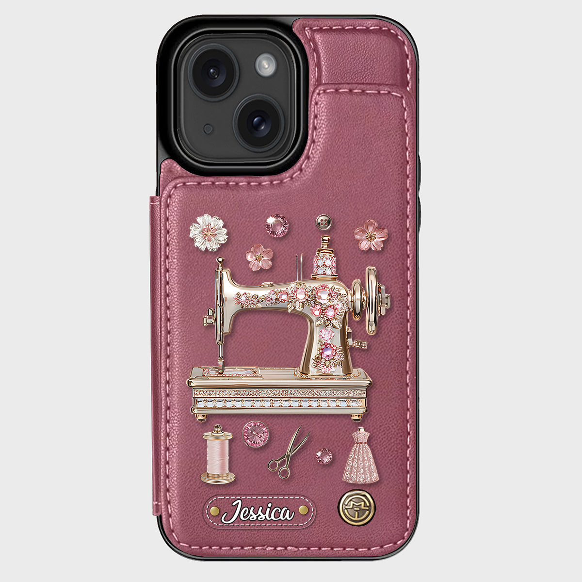 Beautiful Sewing Machine - Personalized Sewing Wallet Phone Case