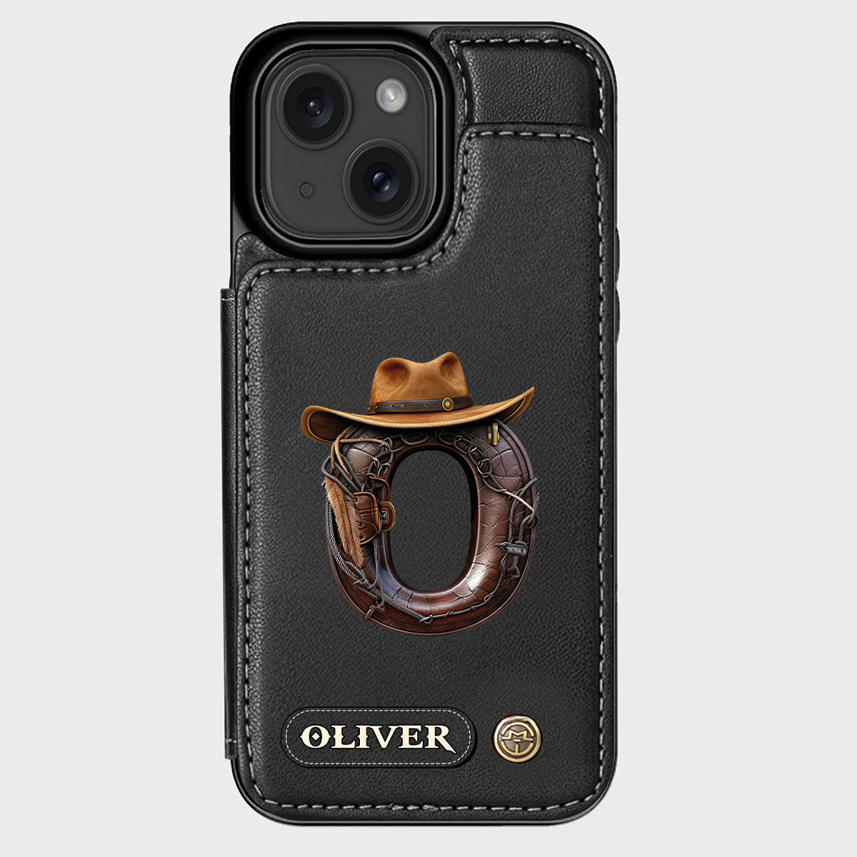 Western Style Name Initial Letter - Personalized Cowboy/Cowgirl Wallet Phone Case