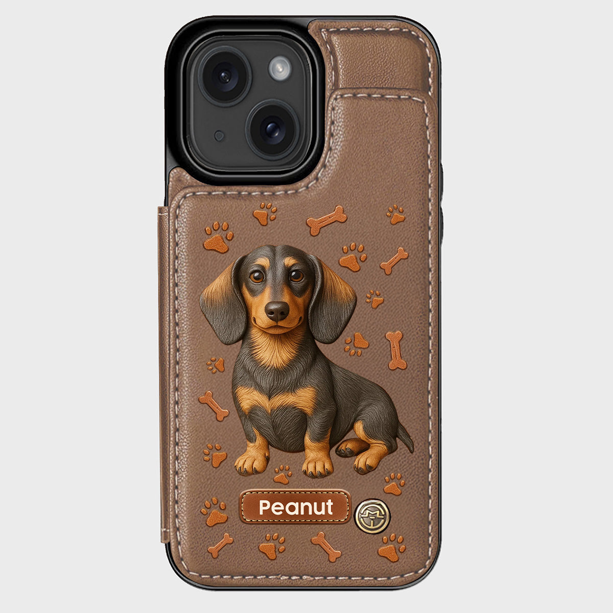 Love My Dog - Personalized Dachshund Wallet Phone Case