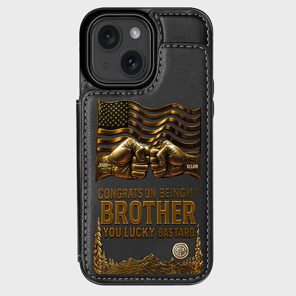 Congrat On Being My Brother - Personalized Sibling Wallet Phone Case