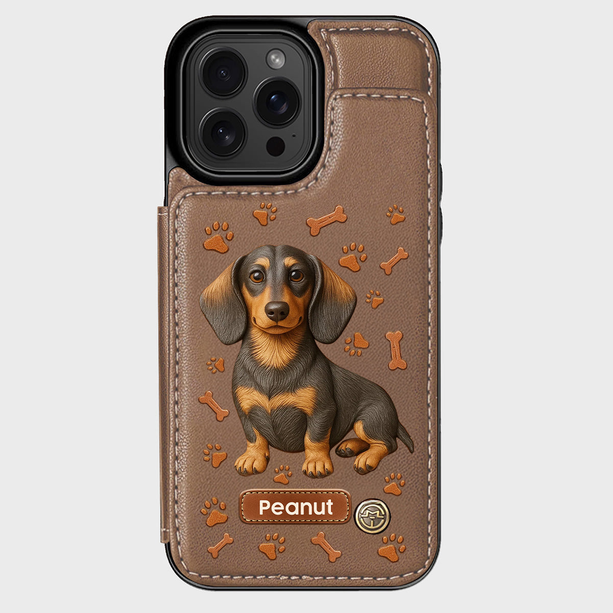 Love My Dog - Personalized Dachshund Wallet Phone Case