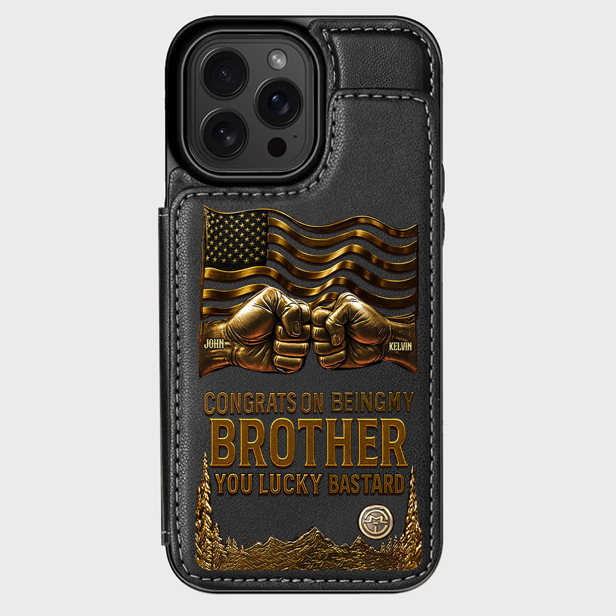 Congrat On Being My Brother - Personalized Sibling Wallet Phone Case