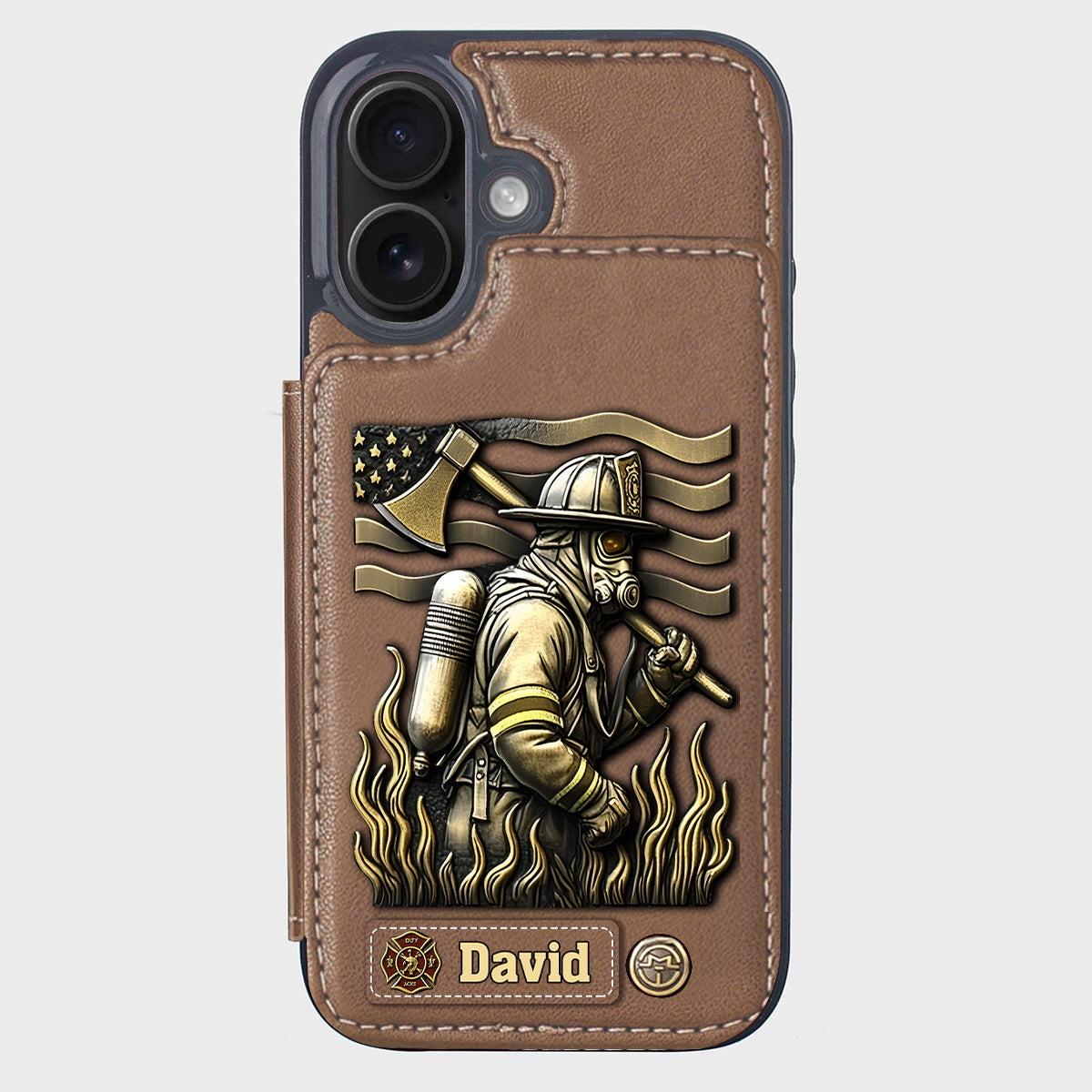Fier pompier - Étui portefeuille personnalisé pour téléphone portable - Pompier