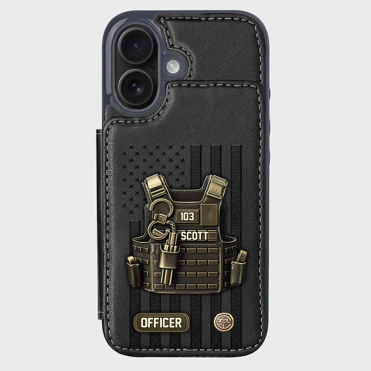 Fier d'être policier - Étui portefeuille personnalisé pour téléphone portable - Policier