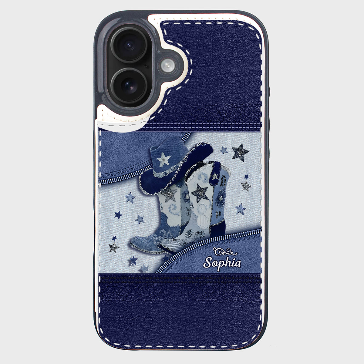 Cowgirl-Stiefel – Personalisierte faltbare Handyhülle im Cowgirl-Stil