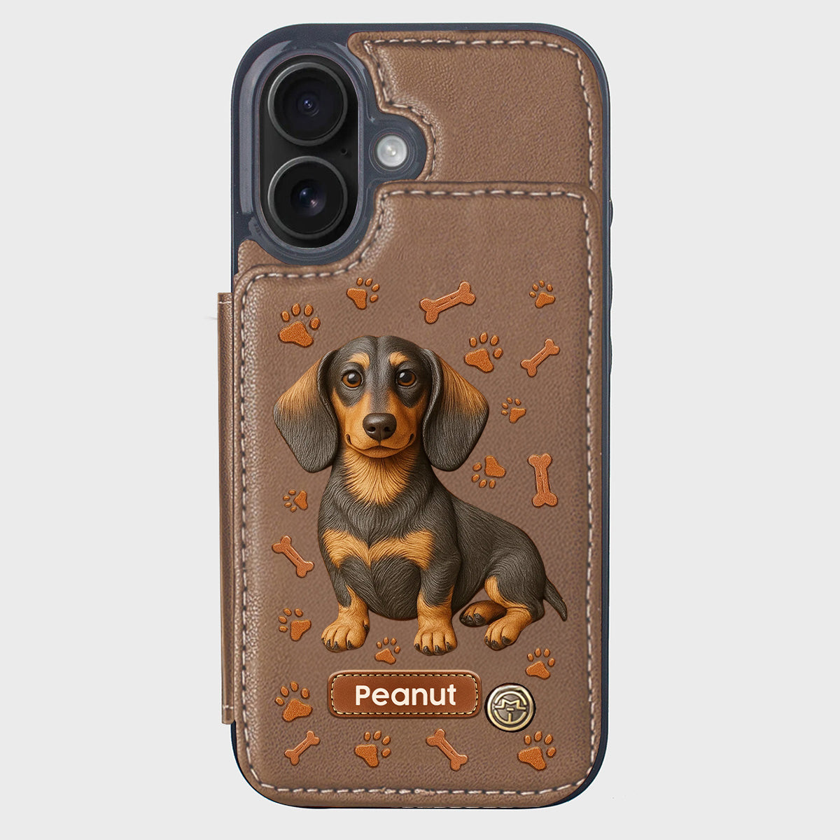 Love My Dog - Personalized Dachshund Wallet Phone Case
