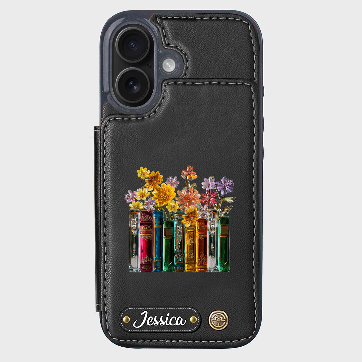Books And Flowers - Personalized Book Wallet Phone Case