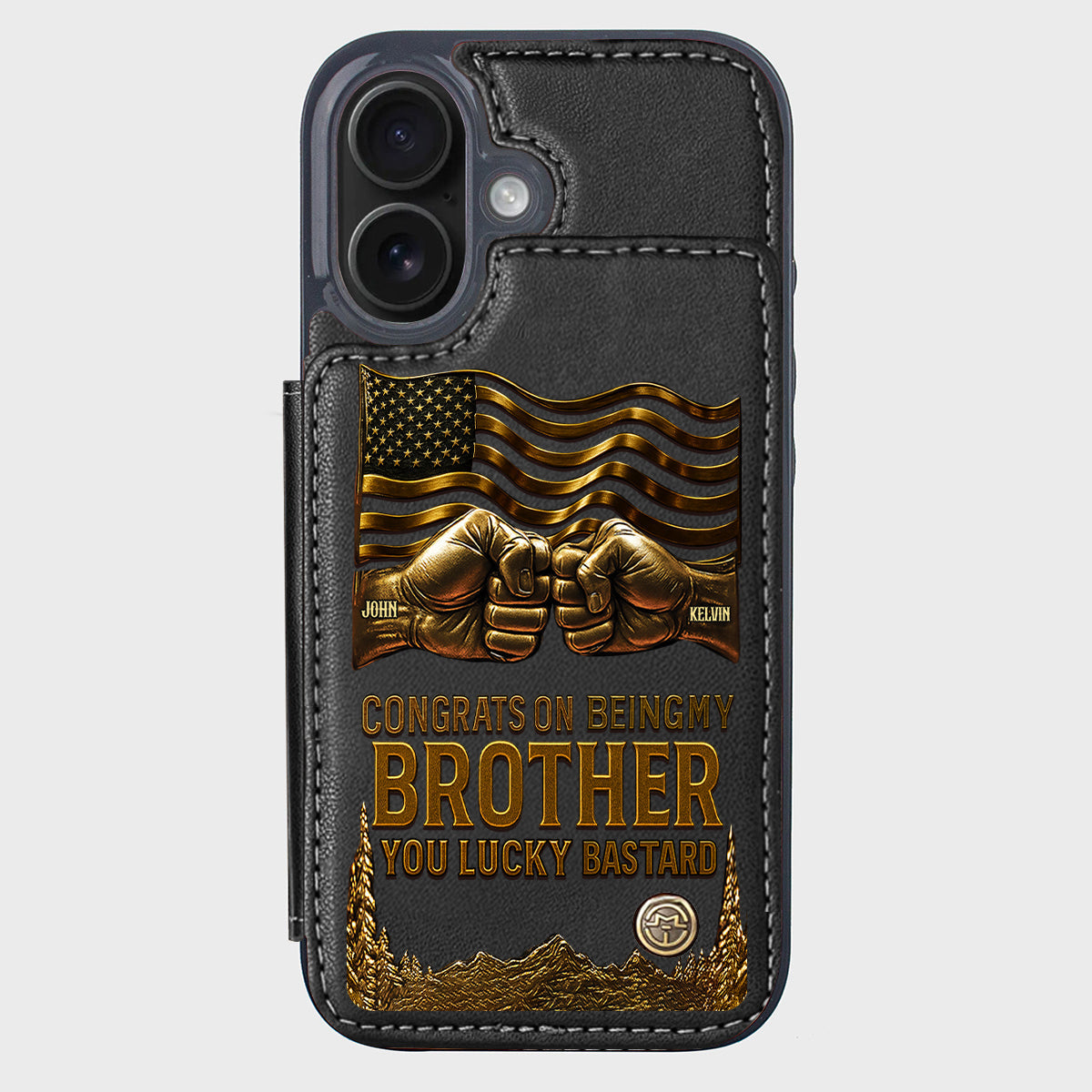 Congrat On Being My Brother - Personalized Sibling Wallet Phone Case