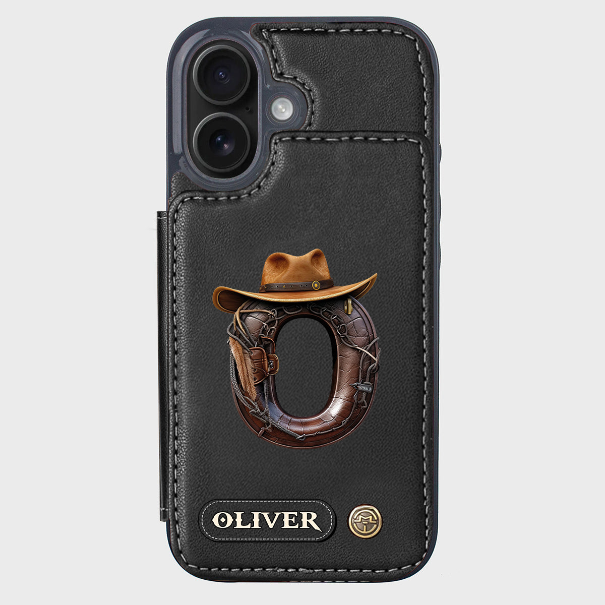 Western Style Name Initial Letter - Personalized Cowboy/Cowgirl Wallet Phone Case