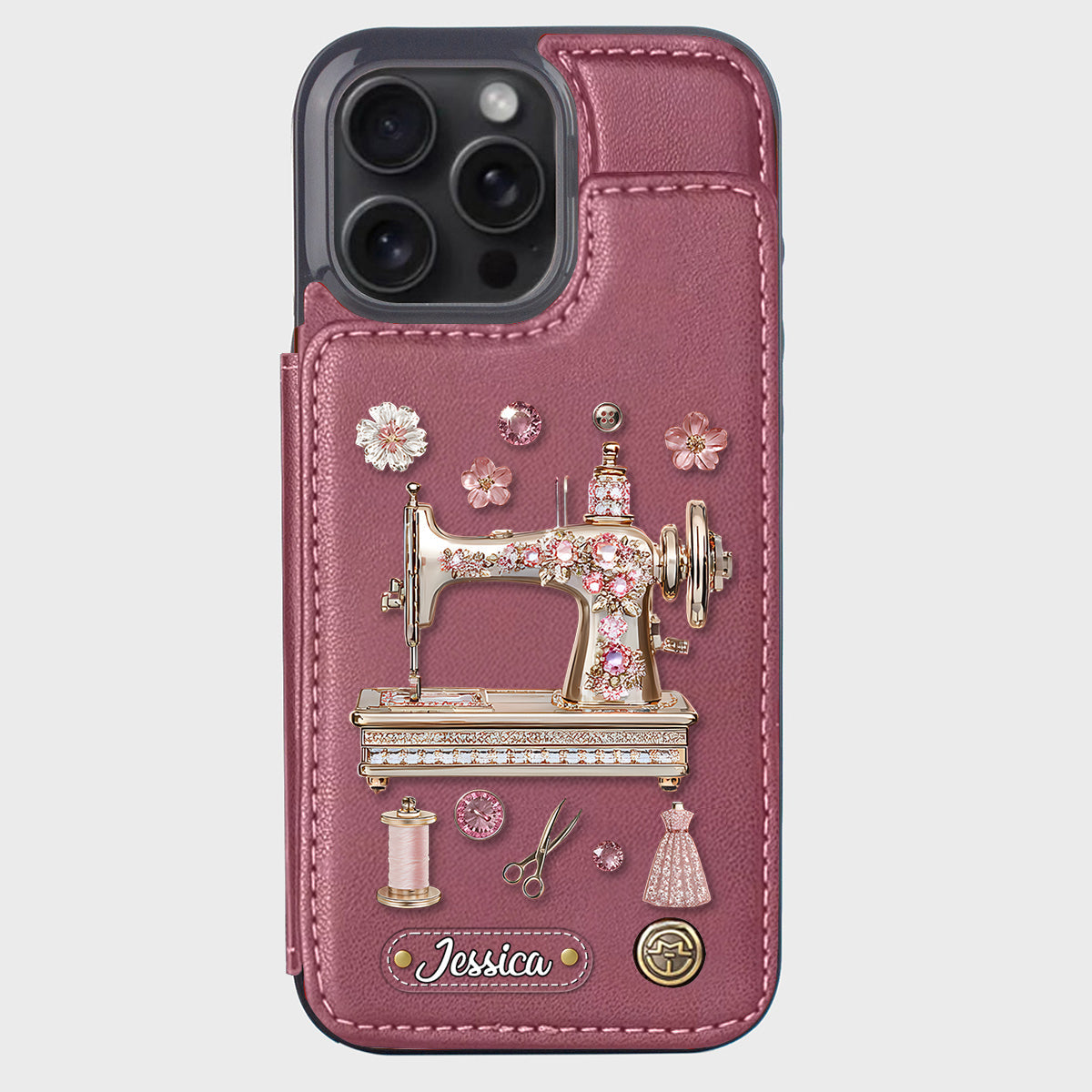 Beautiful Sewing Machine - Personalized Sewing Wallet Phone Case