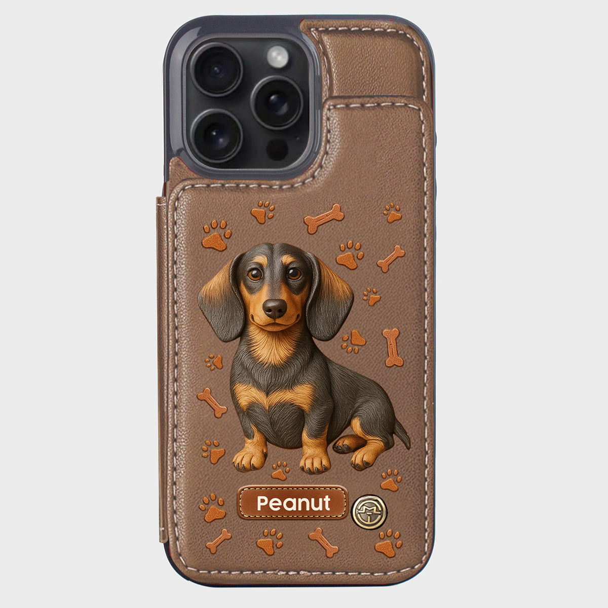 Love My Dog - Personalized Dachshund Wallet Phone Case