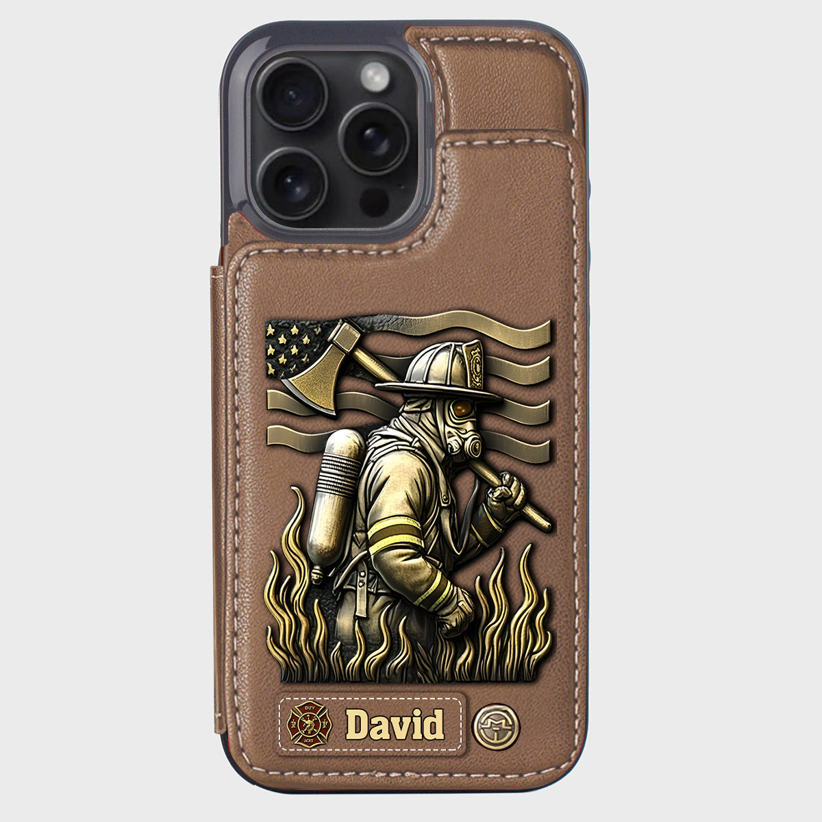 Fier pompier - Étui portefeuille personnalisé pour téléphone portable - Pompier