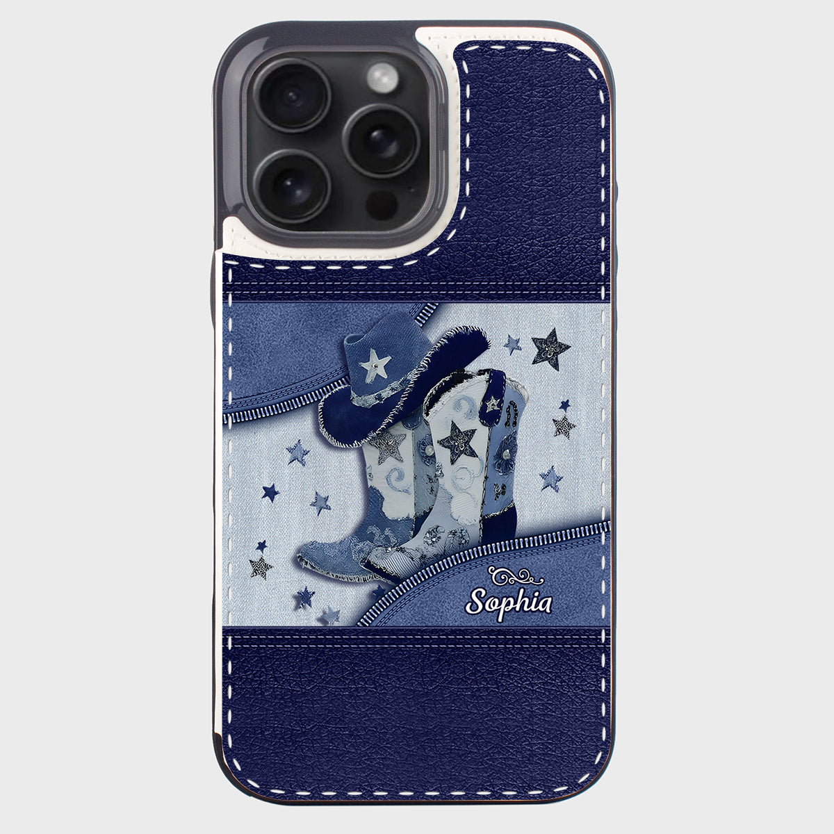 Cowgirl-Stiefel – Personalisierte faltbare Handyhülle im Cowgirl-Stil