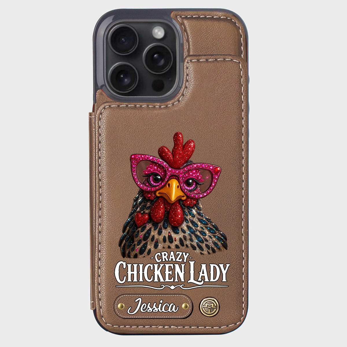 Crazy Chicken Lady - Personalized Chicken Wallet Phone Case